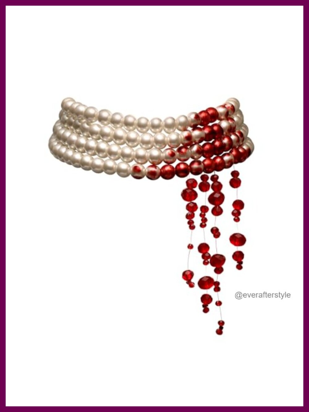 Layered Simulated Pearl Choker Necklace Vampire Halloween Costume